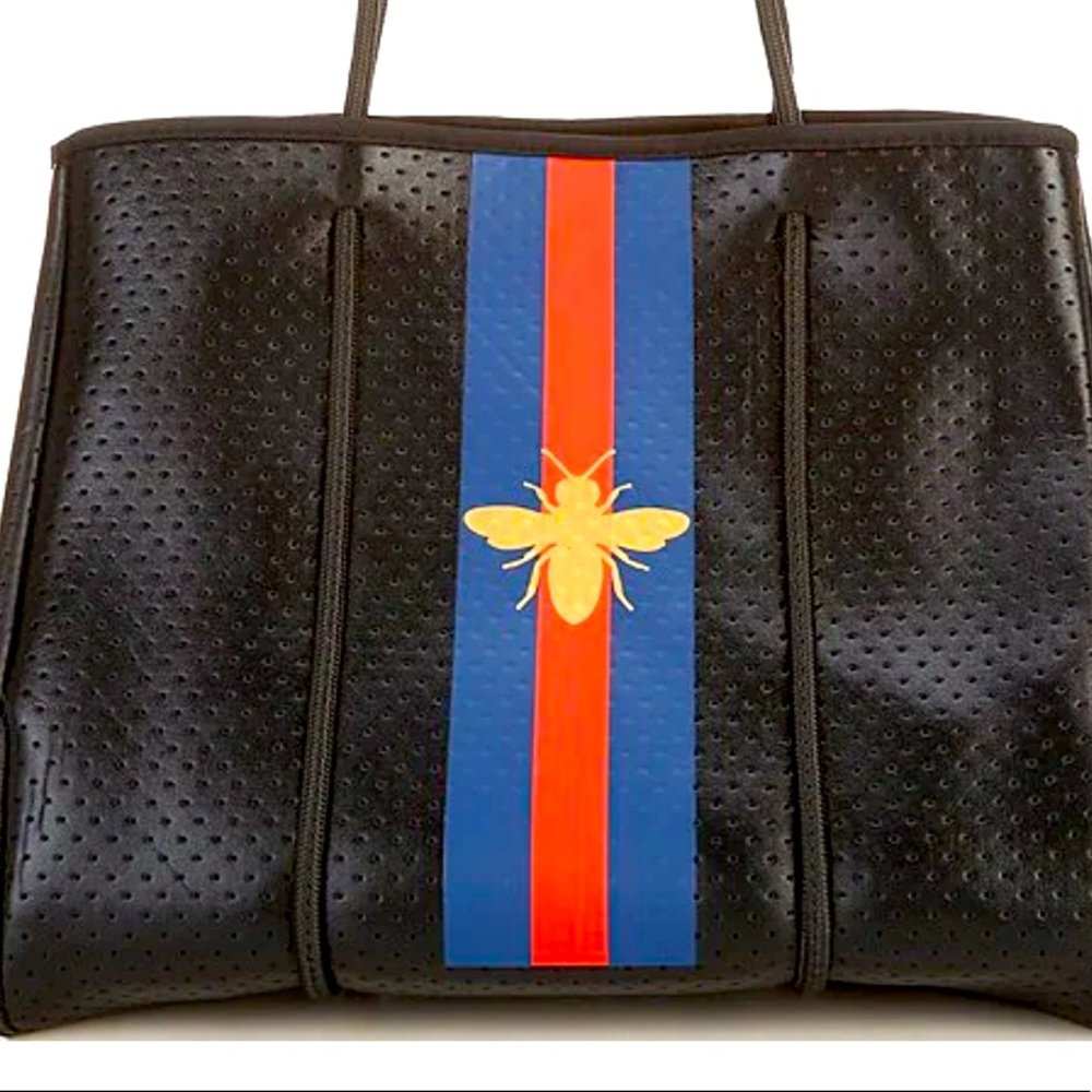 PARKER & HYDE Queen Bee Neoprene Tote Bag!!! Bought at Dillards! NWOT👑🐝🖤💛